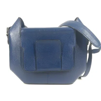 Pre-owned Hermes Blue Epsom Leather Pochette Shoulder Bag ()