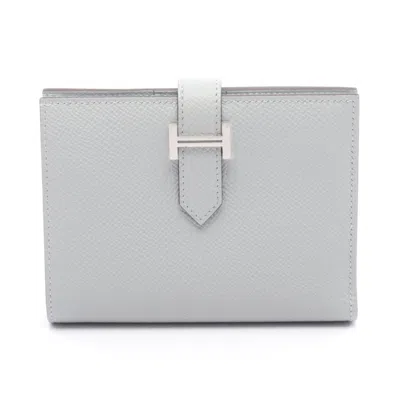 Pre-owned Hermes Blue Epsom Leather Wallet (bi-fold) ()