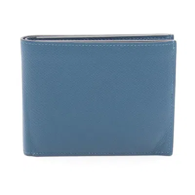 Pre-owned Hermes Blue Epsom Leather Wallet (bi-fold) ()