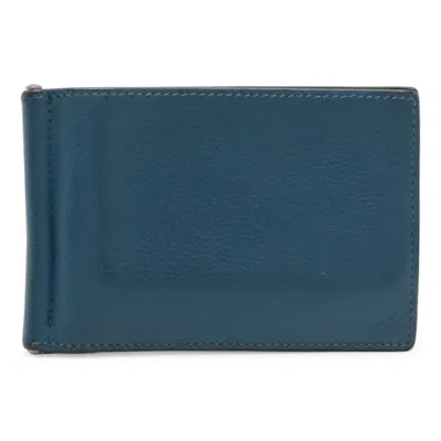 Pre-owned Hermes Blue Epsom Leather Wallet (bi-fold) ()