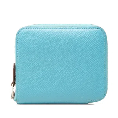 Pre-owned Hermes Blue Epsom Leather Wallet (bi-fold) ()