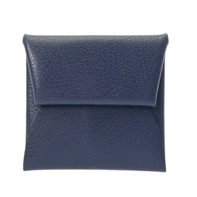 Pre-owned Hermes Blue Evercalf Leather Coin Purse/coin Case ()
