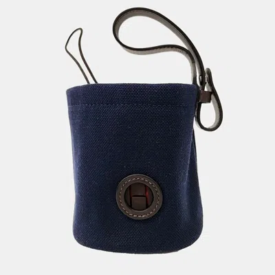 Pre-owned Hermes Blue Fabric Portable Dog Pouch