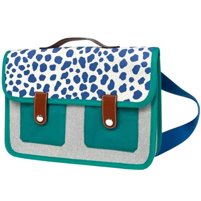 Pre-owned Hermes Blue Green Brown Toile H Leather Backpack ()