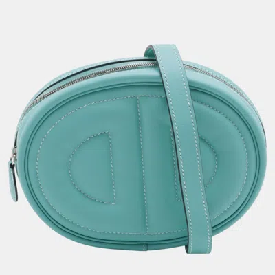 Pre-owned Hermes Blue Green Swift In The Loop Belt Bag