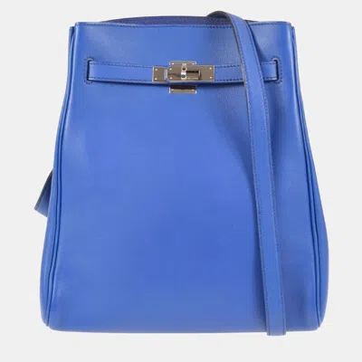 Pre-owned Hermes Blue Gulliver Kelly Sport Shoulder Bag Mm