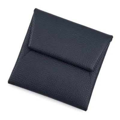 Pre-owned Hermes Blue Indigo Epsom Leather Coin Purse/coin Case ()