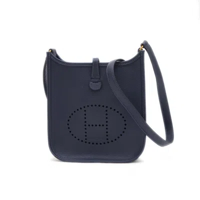 Pre-owned Hermes Blue Indigo Epsom Leather Shoulder Bag ()