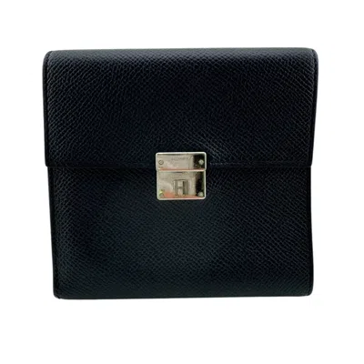 Pre-owned Hermes Blue Indigo Epsom Leather Wallet (tri-fold) ()