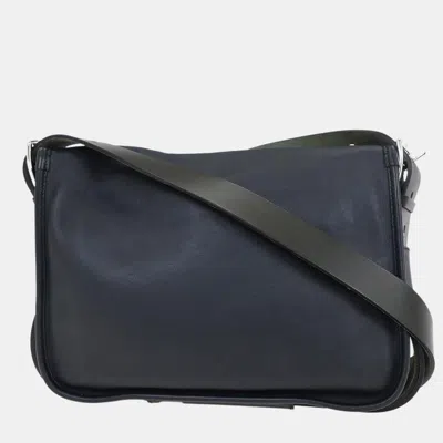 Pre-owned Hermes Blue Indigo Sikkim Barda 30 Shoulder Bag