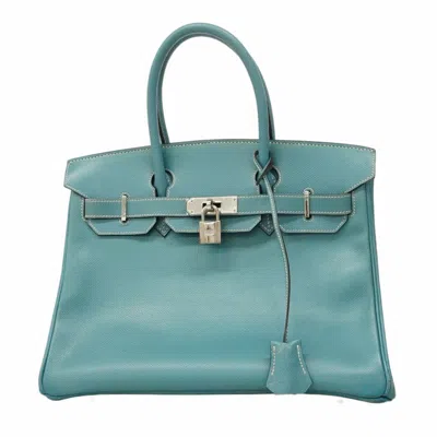 Pre-owned Hermes Blue Jean Courchevel Leather Handbag ()