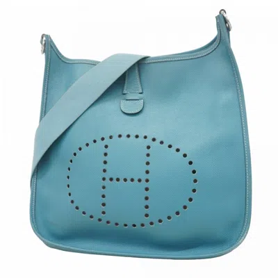 Pre-owned Hermes Blue Jean Courchevel Leather Shoulder Bag ()