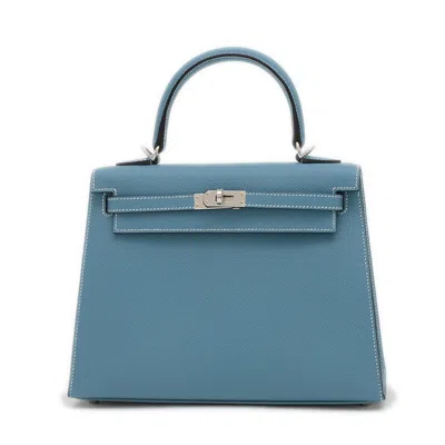 Pre-owned Hermes Blue Jean Epsom Leather Handbag ()