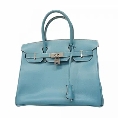 Pre-owned Hermes Blue Jean Epsom Leather Handbag ()