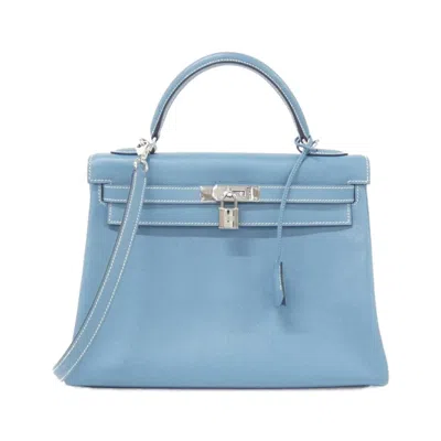 Pre-owned Hermes Blue Jean Epsom Leather Handbag ()