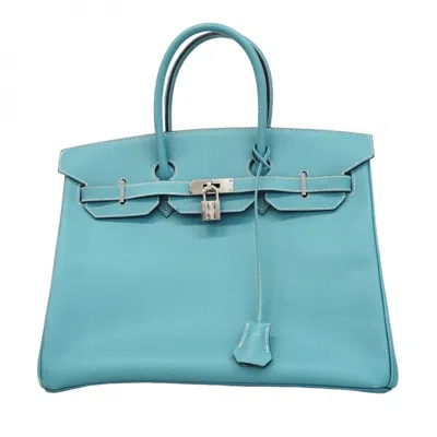 Pre-owned Hermes Blue Jean Epsom Leather Handbag ()