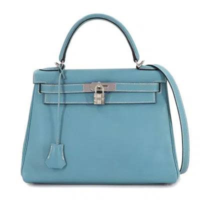 Pre-owned Hermes Blue Jean Epsom Leather Handbag Shoulder Bag ()