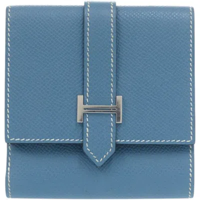 Pre-owned Hermes Blue Jean Epsom Leather Wallet (bi-fold) ()