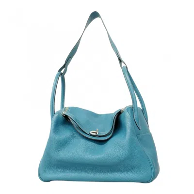 Pre-owned Hermes Blue Jean Taurillon Clemence Leather Handbag ()