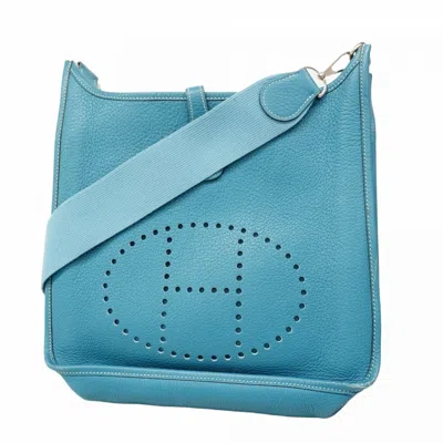 Pre-owned Hermes Blue Jean Taurillon Clemence Leather Shoulder Bag ()