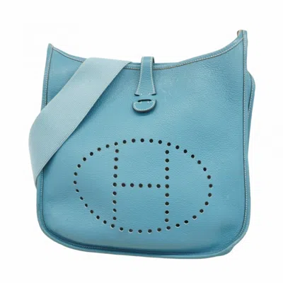 Pre-owned Hermes Blue Jean Taurillon Clemence Leather Shoulder Bag ()