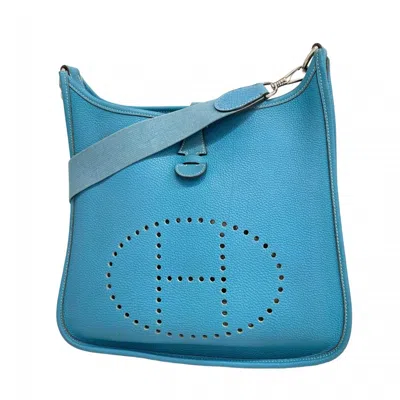 Pre-owned Hermes Blue Jean Taurillon Clemence Leather Shoulder Bag ()
