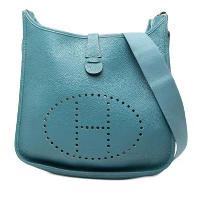 Pre-owned Hermes Blue Jean Taurillon Clemence Leather Shoulder Bag ()