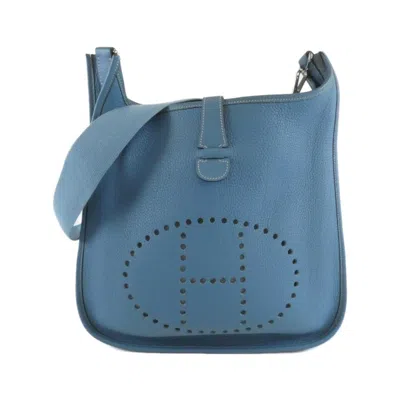 Pre-owned Hermes Blue Jean Taurillon Clemence Leather Shoulder Bag ()