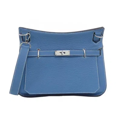 Pre-owned Hermes Blue Jean Taurillon Clemence Leather Shoulder Bag ()