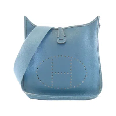 Pre-owned Hermes Blue Jean Taurillon Clemence Leather Shoulder Bag ()