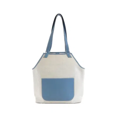 Pre-owned Hermes Blue Jean Toile H Taurillon Clemence Leather Shoulder Bag ()