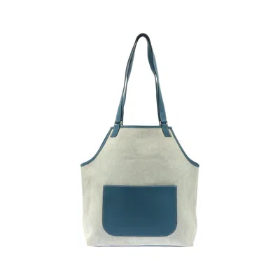 Pre-owned Hermes Blue Jean Toile H Taurillon Clemence Leather Shoulder Bag ()