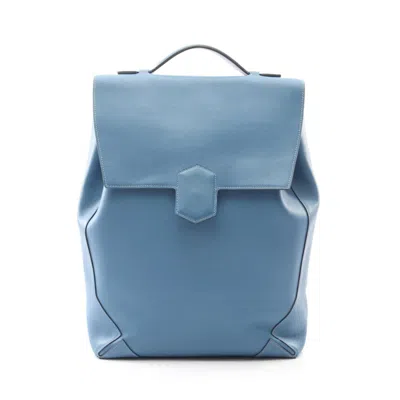 Pre-owned Hermes Blue Leather Backpack ()