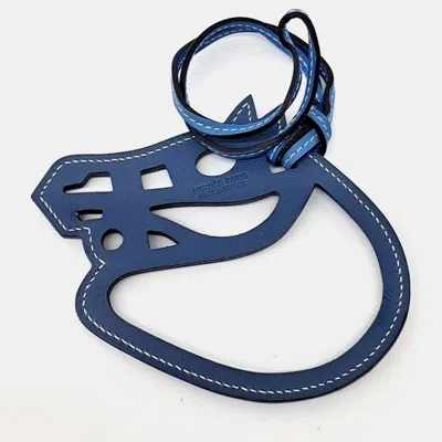 Pre-owned Hermes Blue Leather Bag Charm
