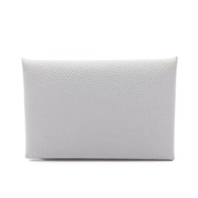 Pre-owned Hermes Blue Leather Epsom Leather Coin Purse/coin Case ()