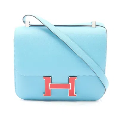 Pre-owned Hermes Blue Leather Handbag Shoulder Bag ()