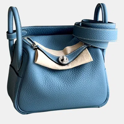 Pre-owned Hermes Mini Lindy Silver Hardware Bag