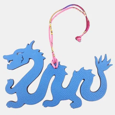 Pre-owned Hermes Hermès Blue Leather Petit H Bag Charm