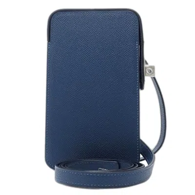 Pre-owned Hermes Blue Leather Pochette Shoulder Bag ()