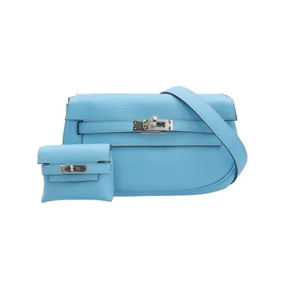 Pre-owned Hermes Blue Leather Shoulder Bag ()