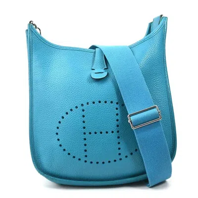 Pre-owned Hermes Blue Leather Shoulder Bag ()