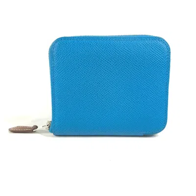 Pre-owned Hermes Blue Leather Wallet (bi-fold) ()