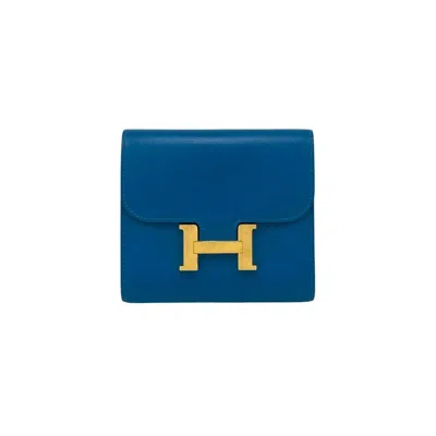 Pre-owned Hermes Blue Leather Wallet (bi-fold) ()