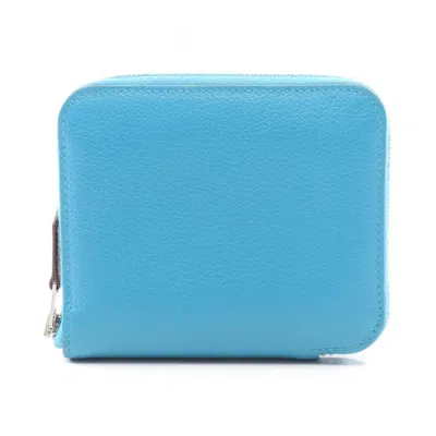 Pre-owned Hermes Blue Leather Wallet (bi-fold) ()