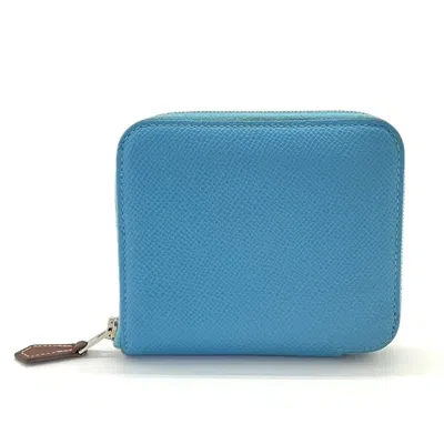 Pre-owned Hermes Blue Leather Wallet (bi-fold) ()