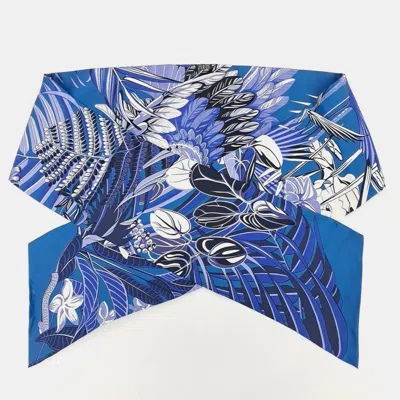 Pre-owned Hermes Blue Maxi Twilly Scarf