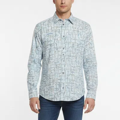 Pre-owned Hermes Blue Mors And Mors Floute Print Cotton Shirt M