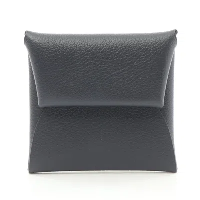 Pre-owned Hermes Blue Nuit Navy Coin Purse/coin Case ()
