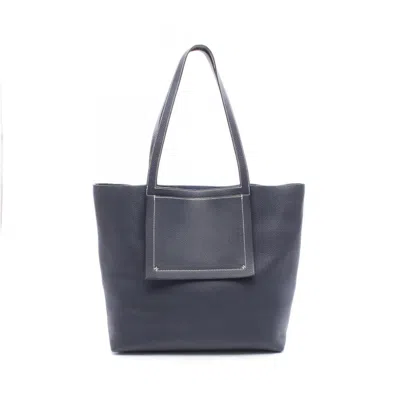 Pre-owned Hermes Blue Nuit Navy Taurillon Clemence Leather Tote Bag ()