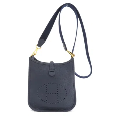 Pre-owned Hermes Blue Nuit Taurillon Clemence Leather Shoulder Bag ()